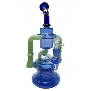 11" On Point Glass Double Recycler With Matrix Perc Water Pipe [ABC165]